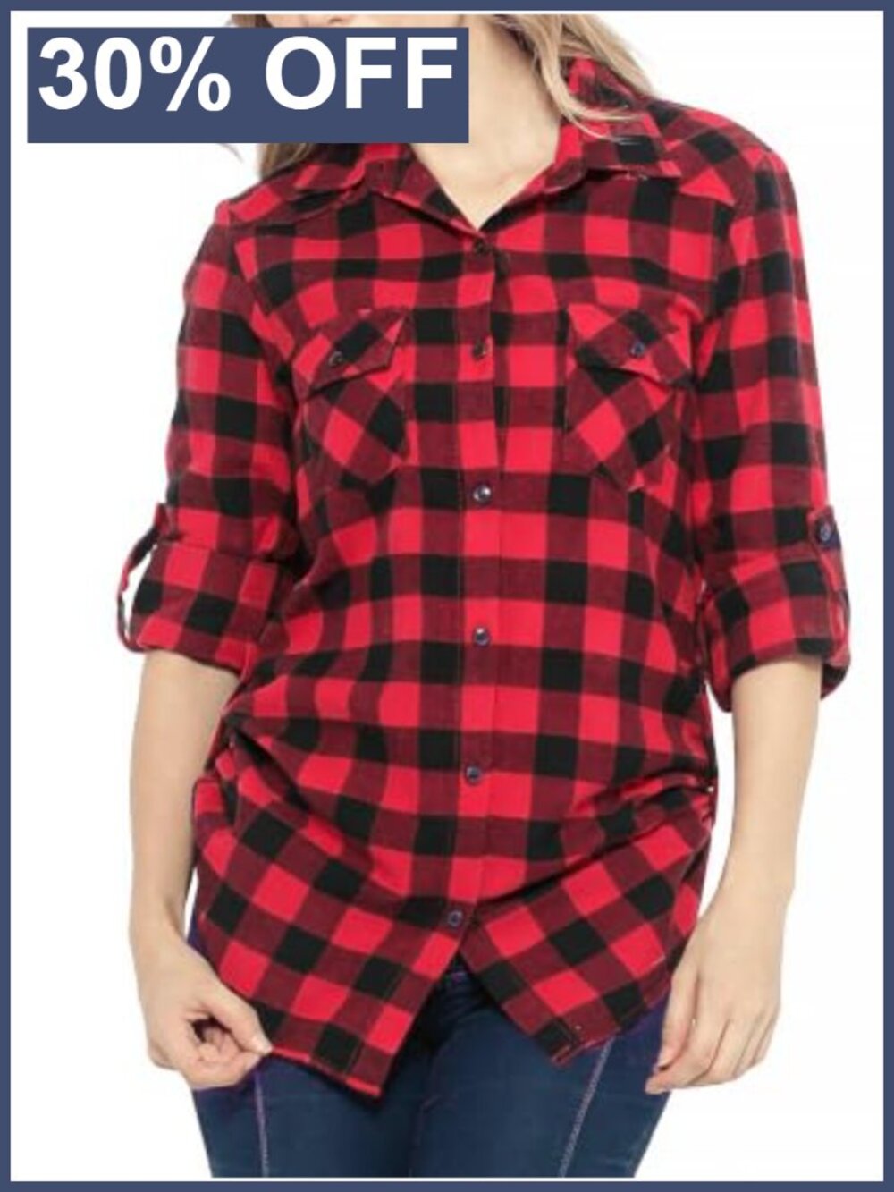 Women's Plaid Flannel Shirt Long Sleeve Button Down Blouse